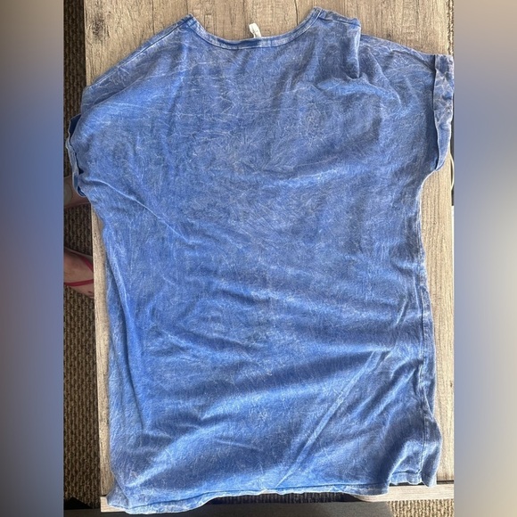 Caution to the Wind Oversized Blue T-Shirt Dress Create Good Karma Size Small - Picture 3 of 3